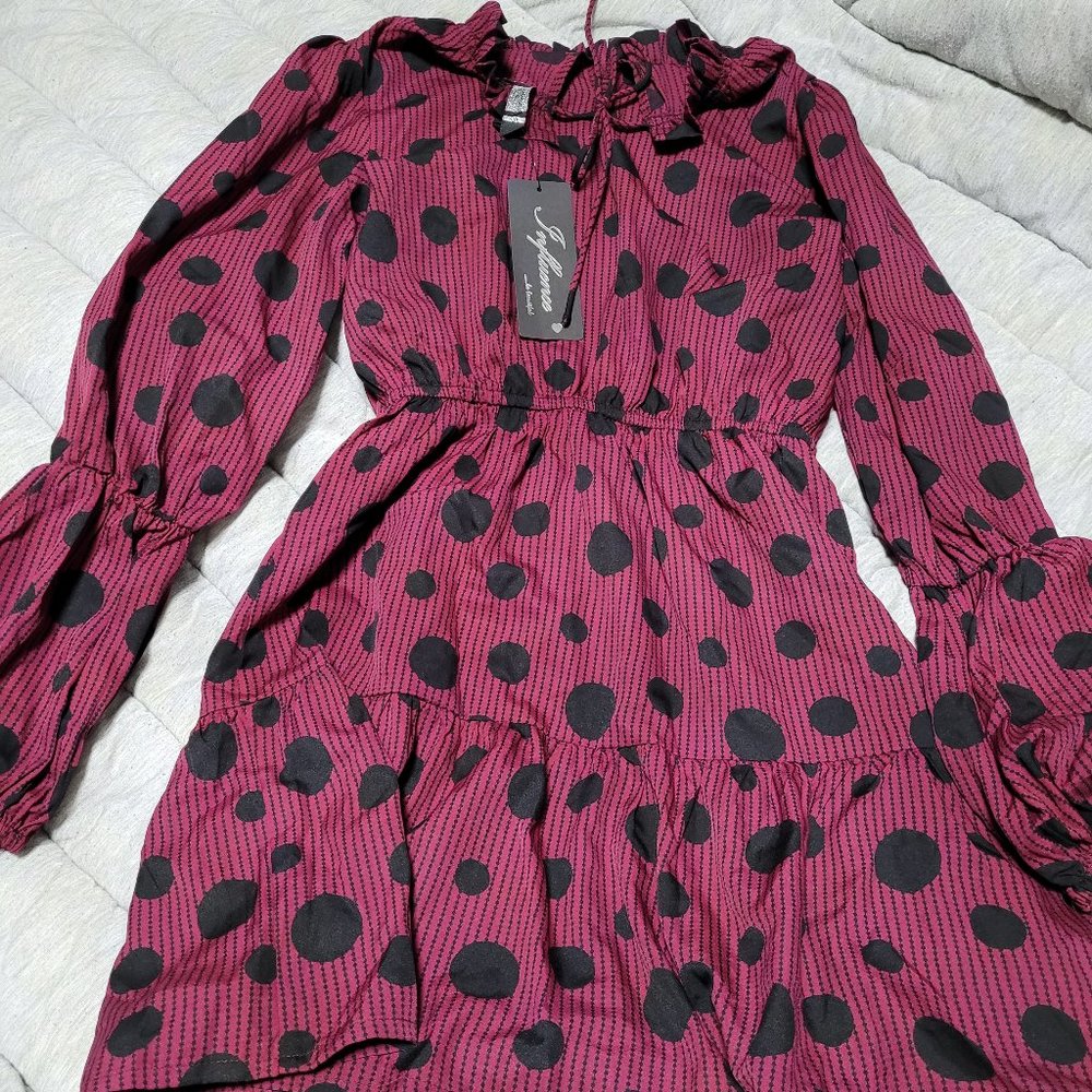 Brand NEW MINI POLKA DOTS SKATER DRESS size 10